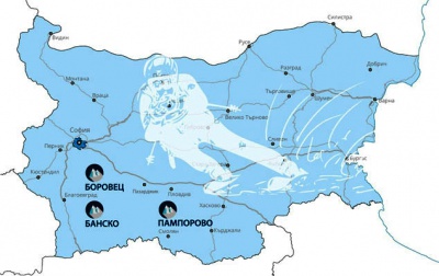 Все крупные горнолыжные трассы Болгарии на одной карте